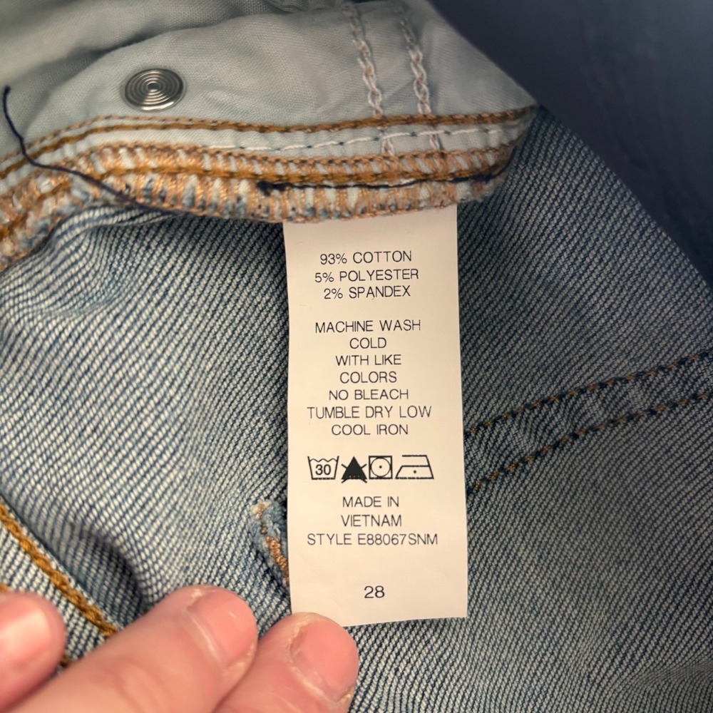 PinkBlush Maternity Distressed Boyfriend Jeans Blue Size 28 Full Belly Band - Picture 5 of 7